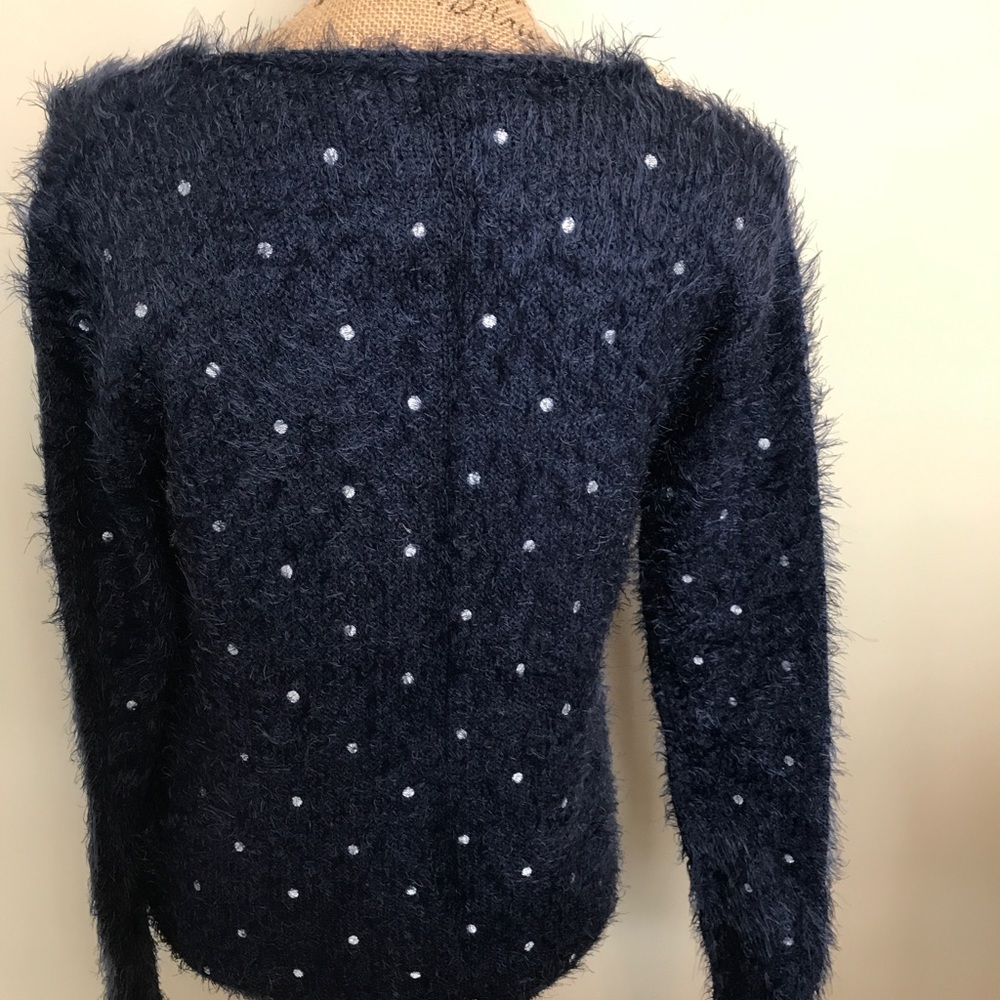 Beautiful soft fuzzy fun sweater w/sequins - Picture 3 of 4